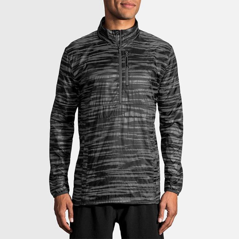 Brooks Lsd Pullover Australia - Men's Running Jackets - Grey (275103-FQR)